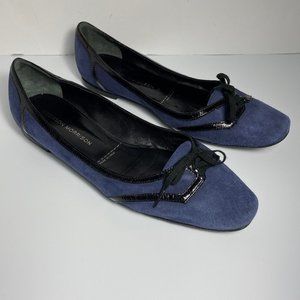 Sigerson Morrison Suede & Patent Leather Tie front Flat